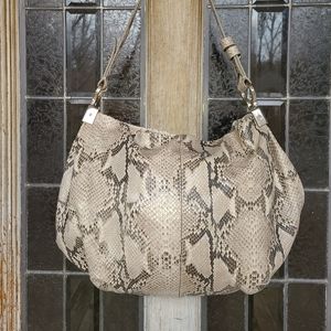 Cole haan snakeskin print leather hobo shoulder bag